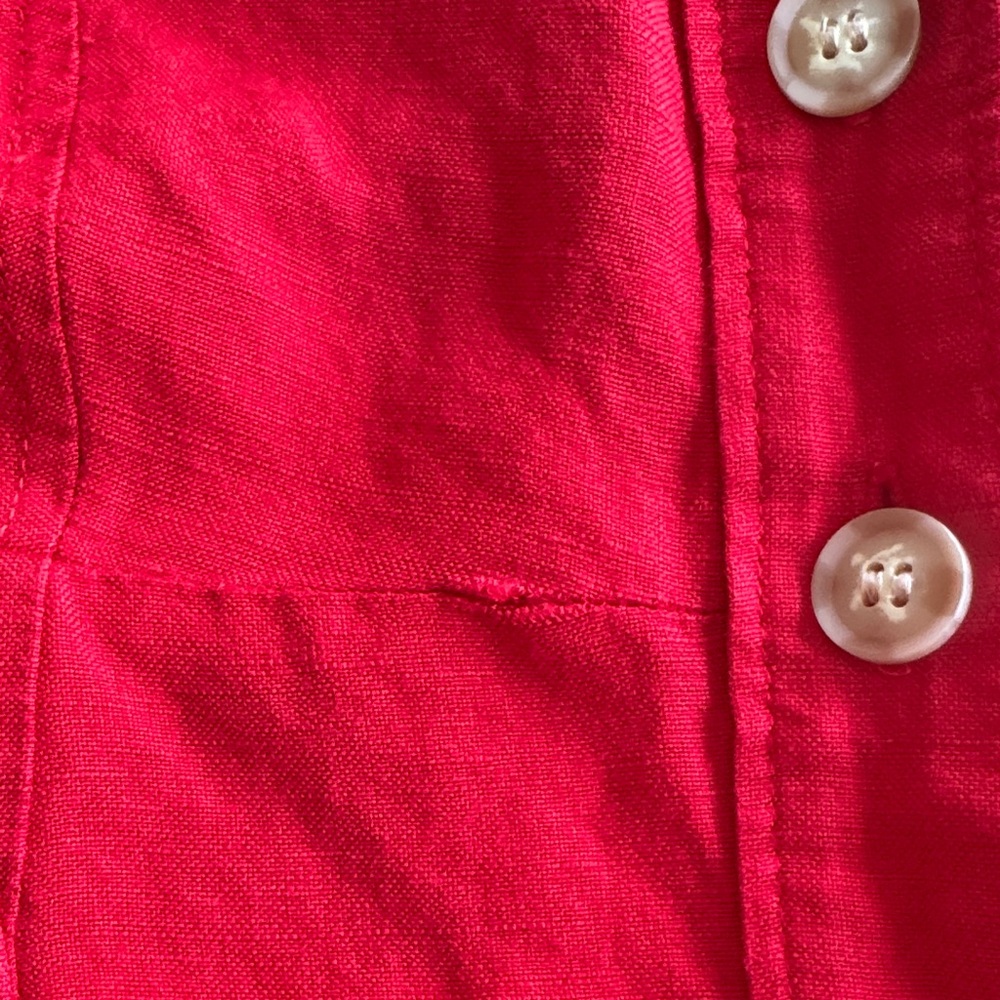 Loft Vibrant Red Button-Down Top - image 3